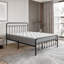 Structure de lit plateforme en métal, tête de lit / pied de lit de style victorien / rangement sous le lit / pas de sommier nécessaire / double-1998522381-1998522382