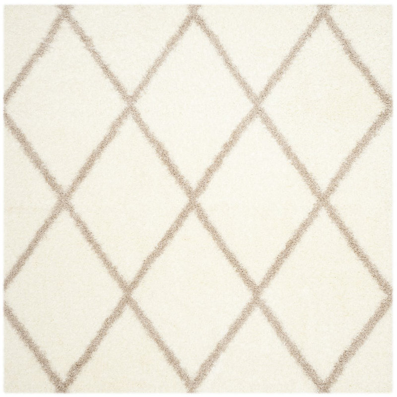 Amhold Shag Performance Geometric Rug, Square 6'7"