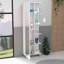 Armoire à porte simple H 62 po, cinq tablettes extérieures, quatre tablettes intérieures, blanc