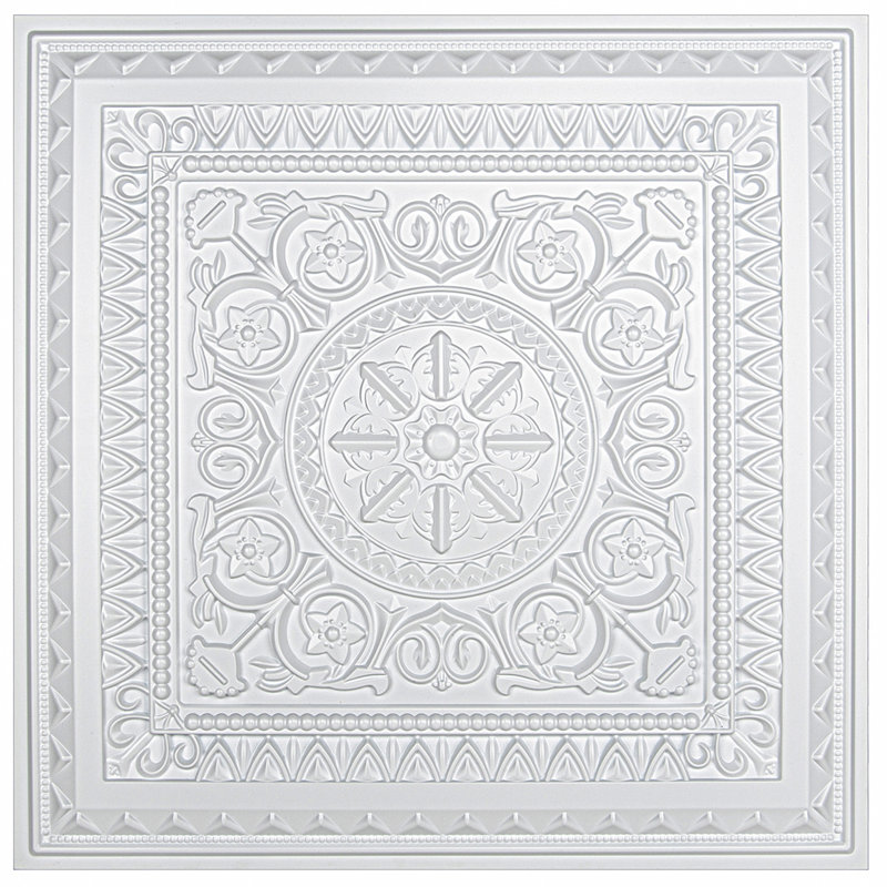 2 Ft. X 2 Ft. Glue-Up PVC Ceiling Tile,Waterproof Drop-in Ceiling Tile (48sq.ft./Case), White