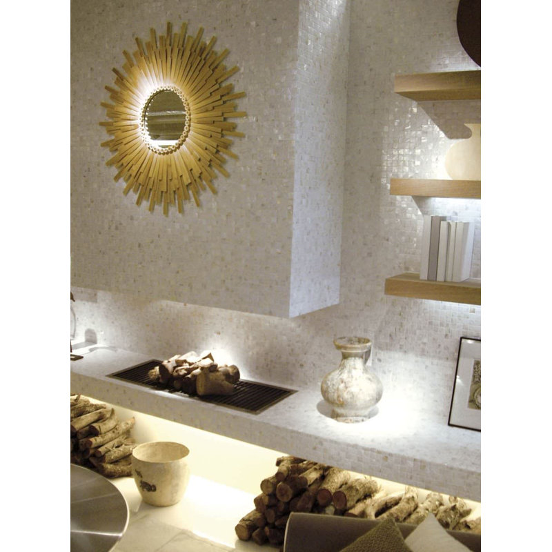 Arctic 1" x 1" White Seashell Mosaic Tile Matte Waterproof Mesh Backed Ideal Backsplashes 1 sq ft