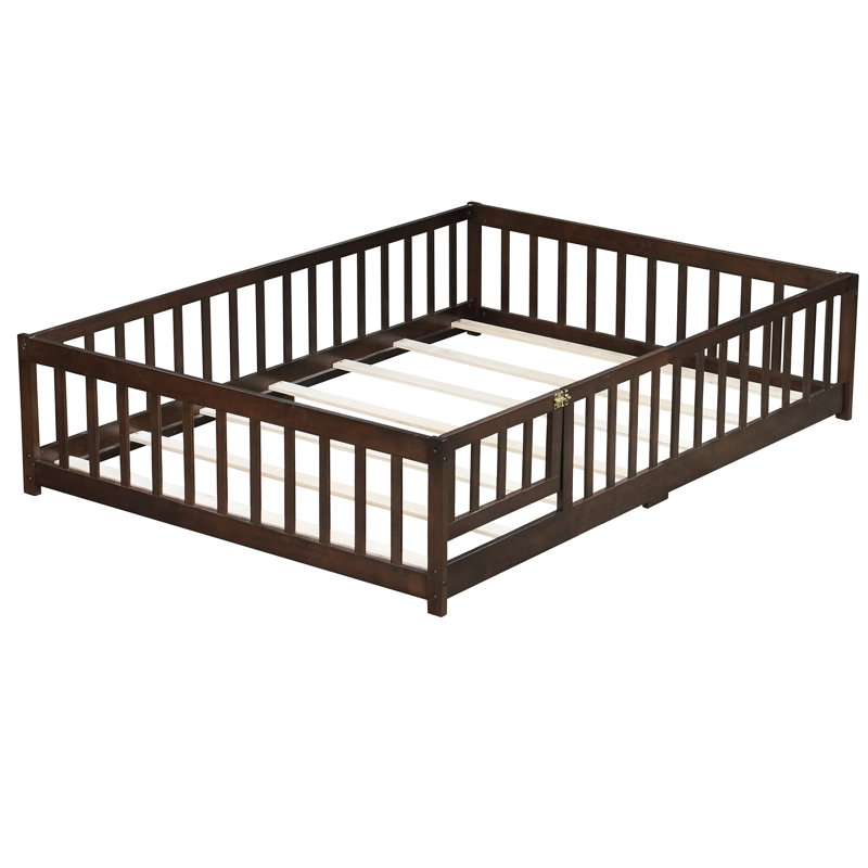 Lit sur pied avec clôture et porte, Espresso