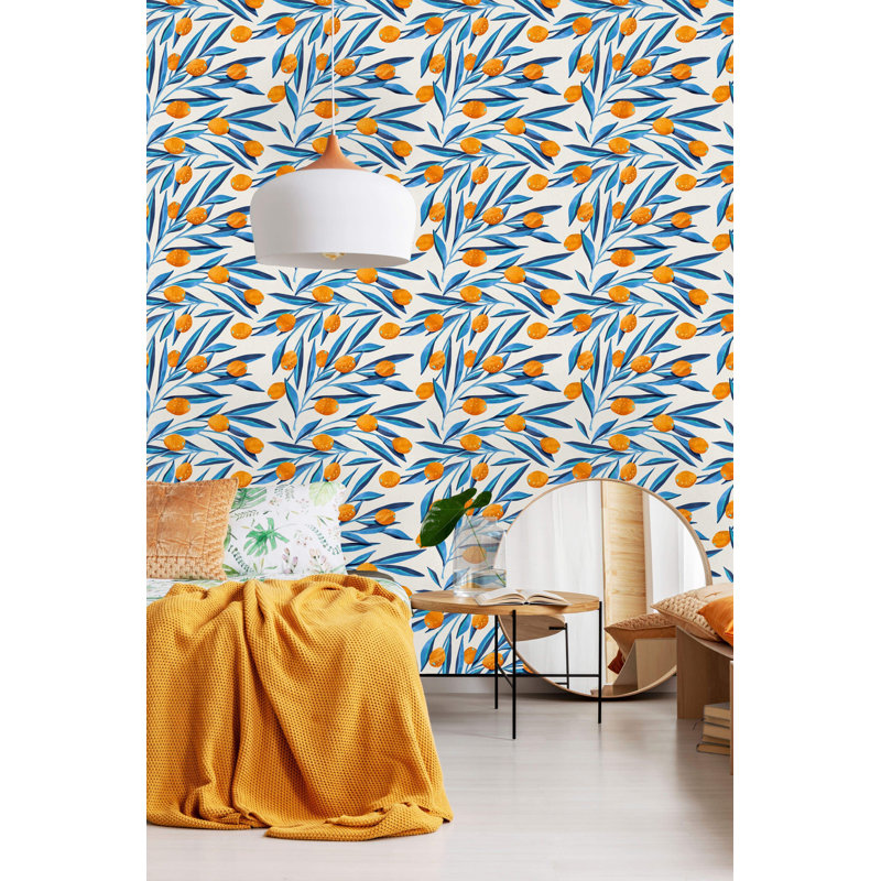 Rouleau de papier peint adhésif Piltzville Kumquat, L 10,42 pi x l 25 po