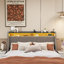 Structure de lit double avec DEL, 4 tiroirs de rangement sous le lit