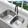 KBFmore 17.63 Inch Dual Function Stainless Steel Kitchen Faucet with Pull Out Down Spray Head