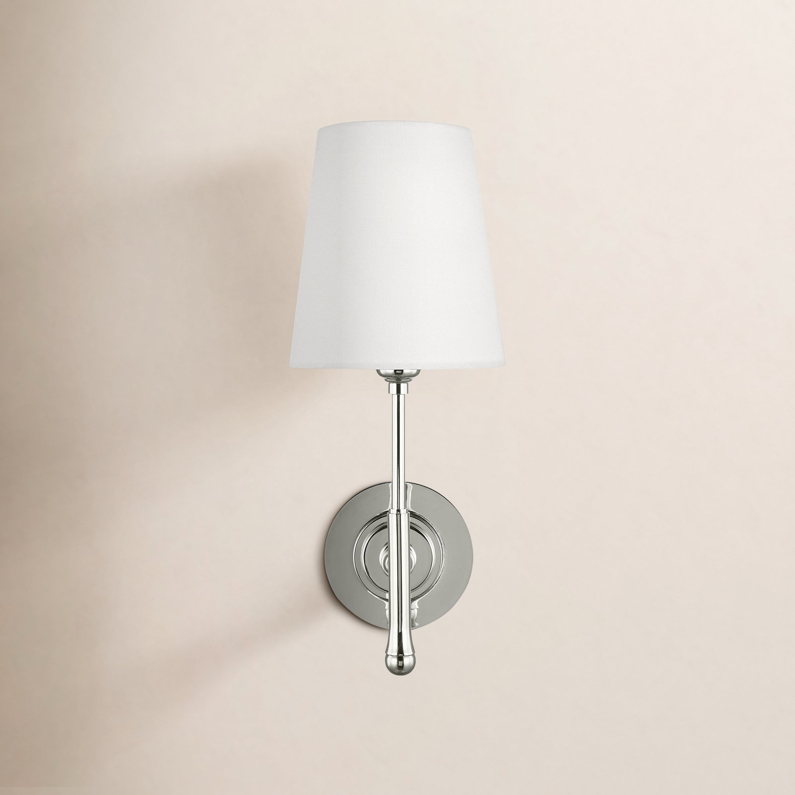 Single Light Dimmable Wallchiere, 14.5" H x 5.5" W x 8.375" D, Polished Nickel