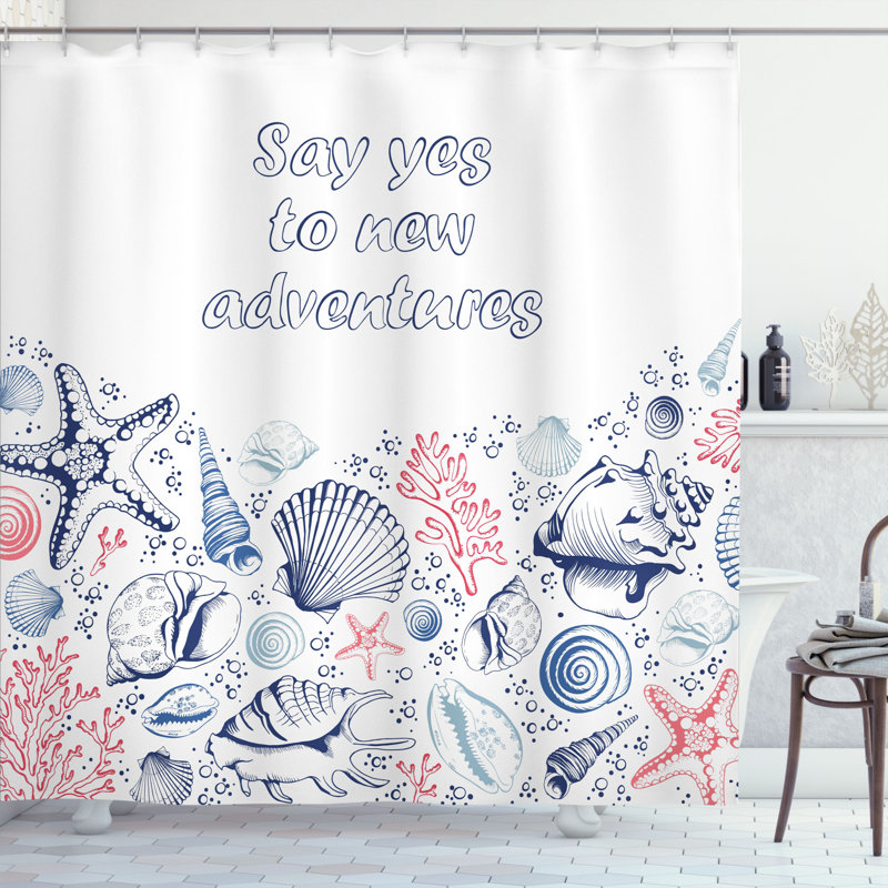 Ensemble de rideau de douche et crochets Adventure, H 70 po x l 69 po