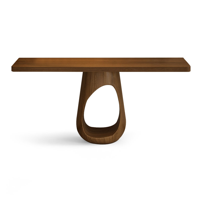 Retro Nut-Brown Solid Wood Console Table, 54.33