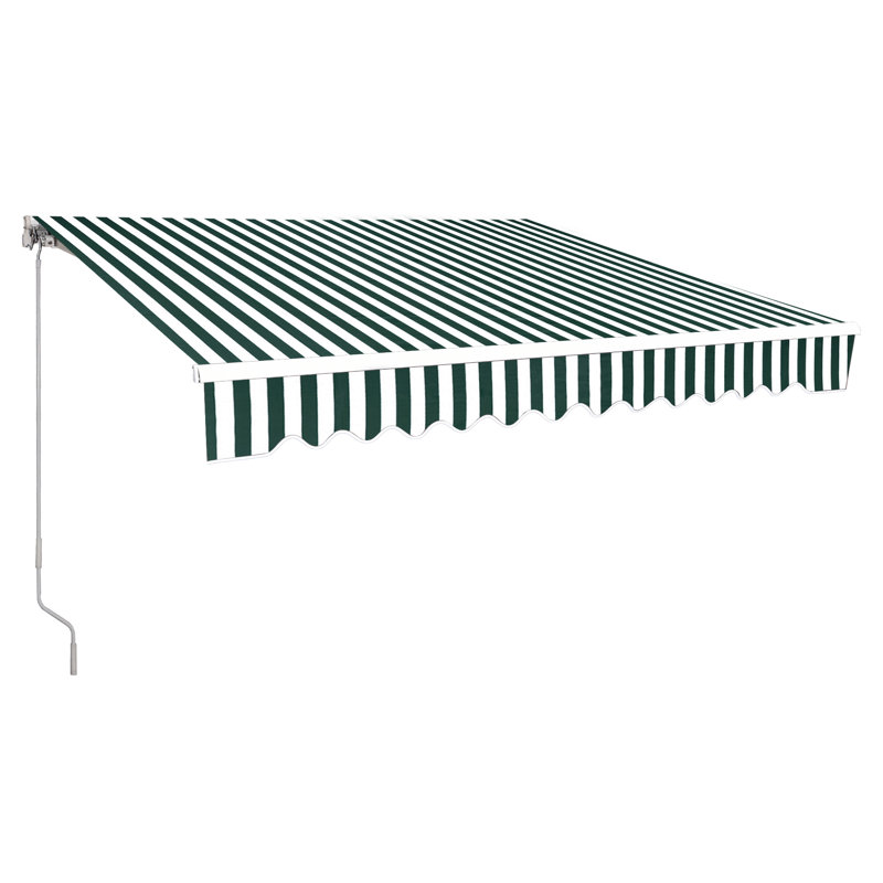Alvin Manual Retractable Slope Patio Awning in Dark Green, 11.5" L x 9.5" W