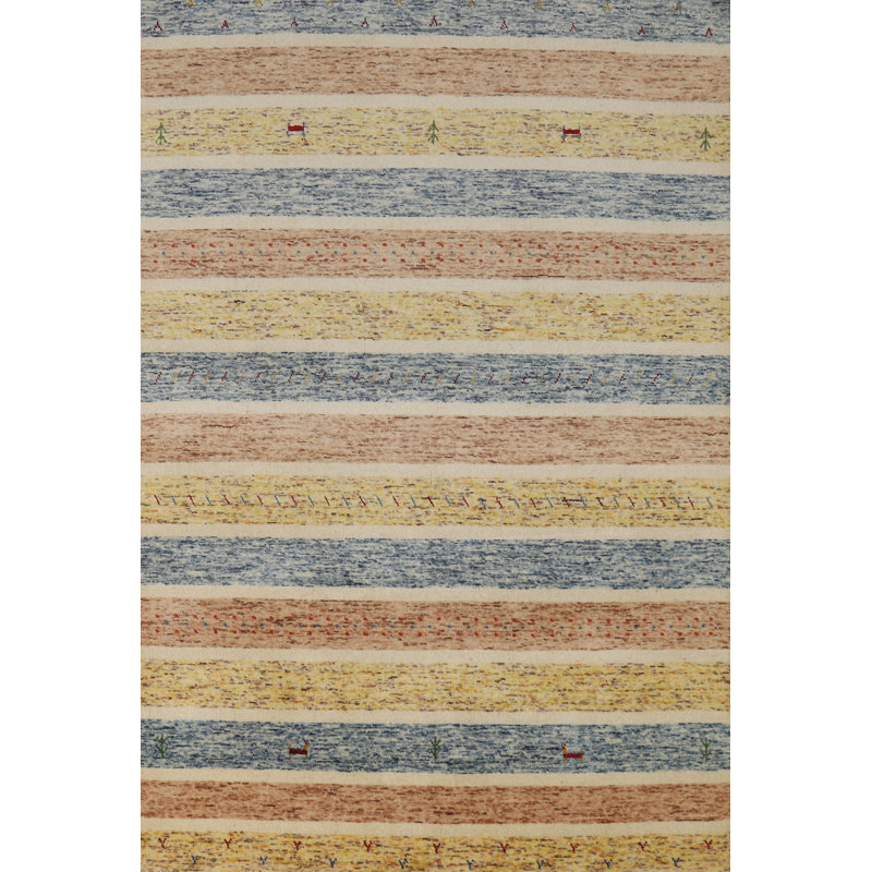 Tapis tribal rayé Gabbeh 4 x 6