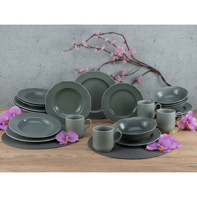Arianne Grey, 20-Piece Dinnerware Combination Set