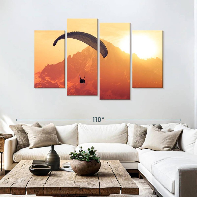 Sireci Paragliding Over Alps, 54" H x 84" W