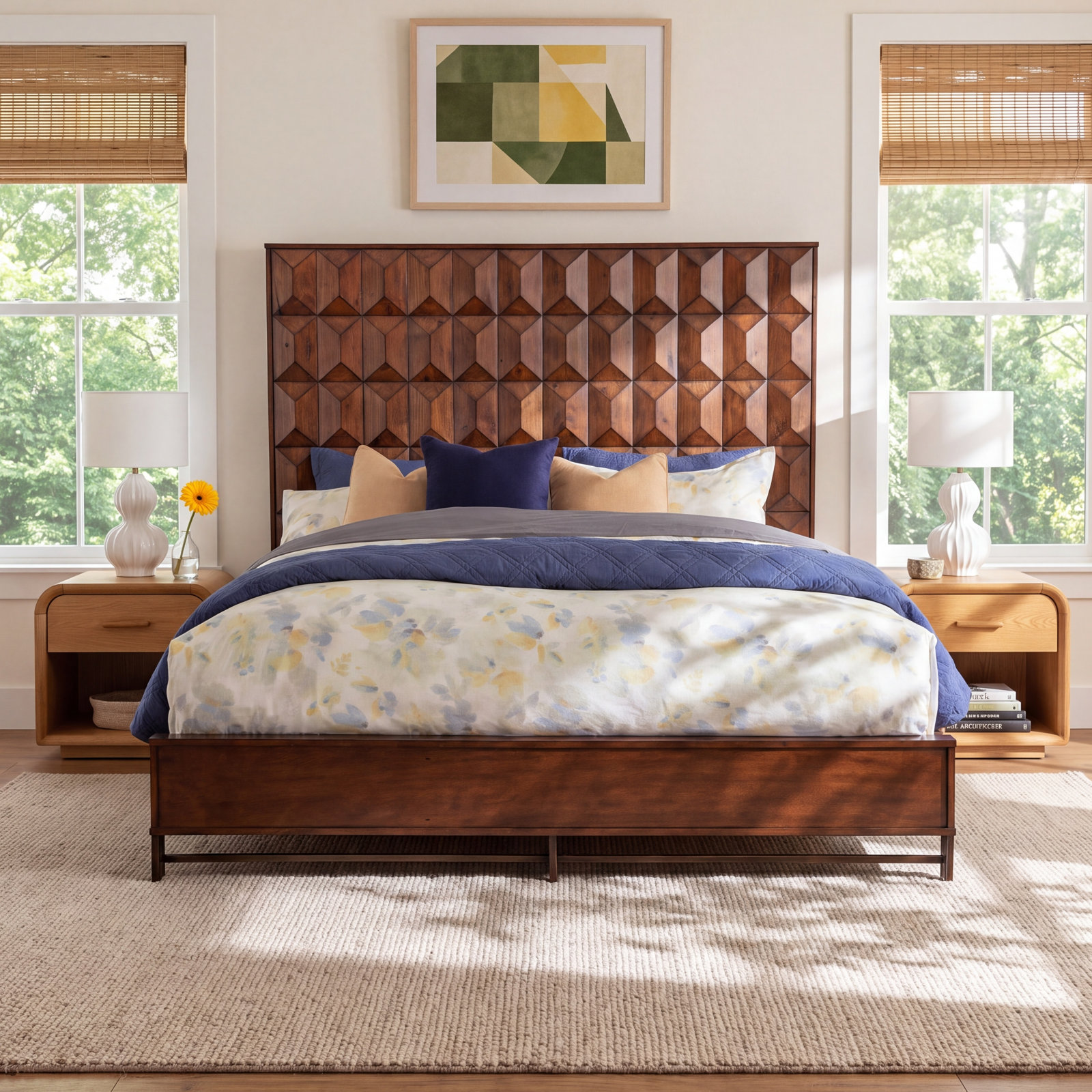 Emden Solid Wood Bed, King