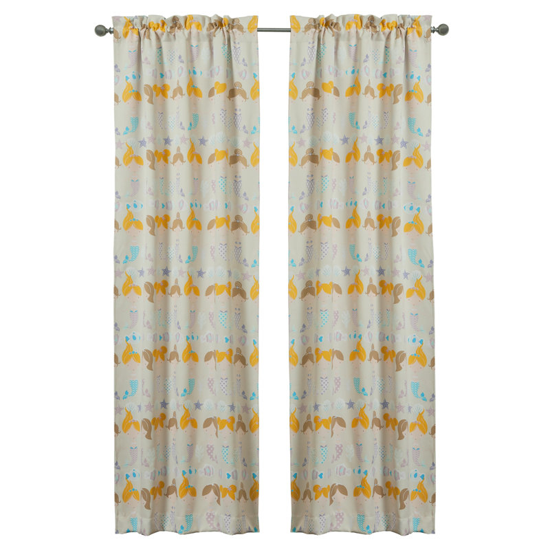 Ensemble de 2 panneaux de rideaux lumineux avec passe-tringle Mermaid, 38 po x 95 po