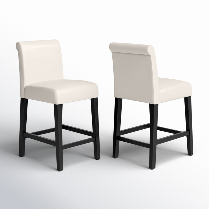 Tabouret de bar et de comptoir Altovise, Tabouret de comptoir (siège d'une hauteur de 24,2, Blanc