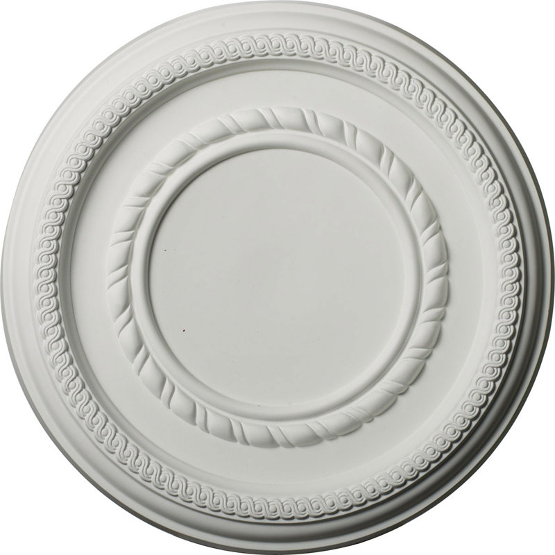 Endurathane Federal Roped Small Ceiling Medallion, 12 5/8"OD x 1 1/8"P (Fits Canopies up to 6"), Factory Primed, Primed