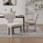 Chaises de salle à manger rembourrées Modern Chenille, pieds en bois d'hévéa, beige