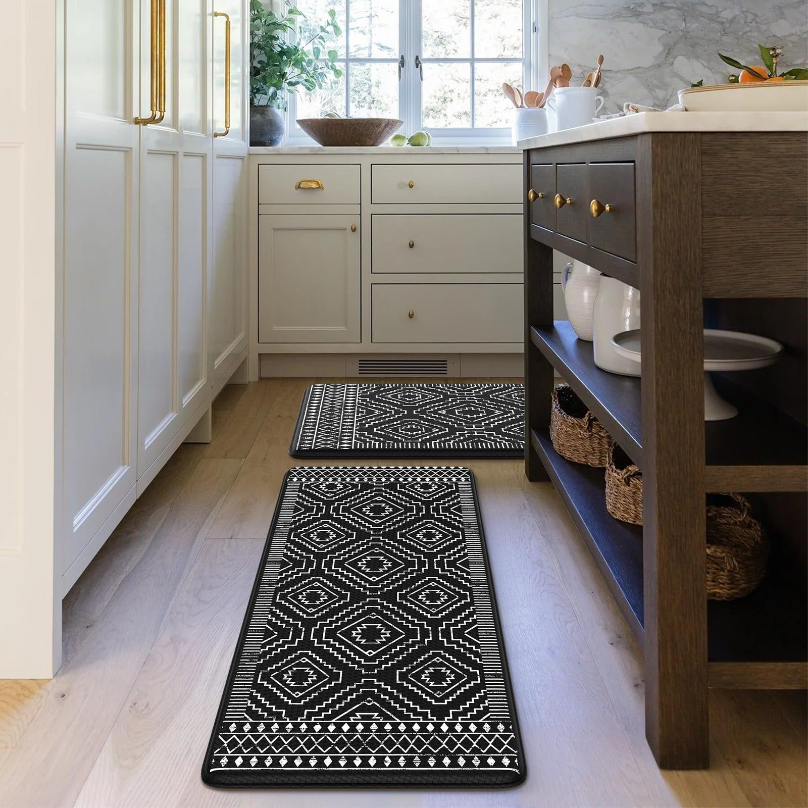 Union Rustic Waterproof Comfort Boho Kitchen Rugs Sets of 2 | Wayfair
