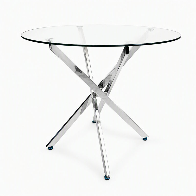 with Glass Base Dining Table, Transparent/noir