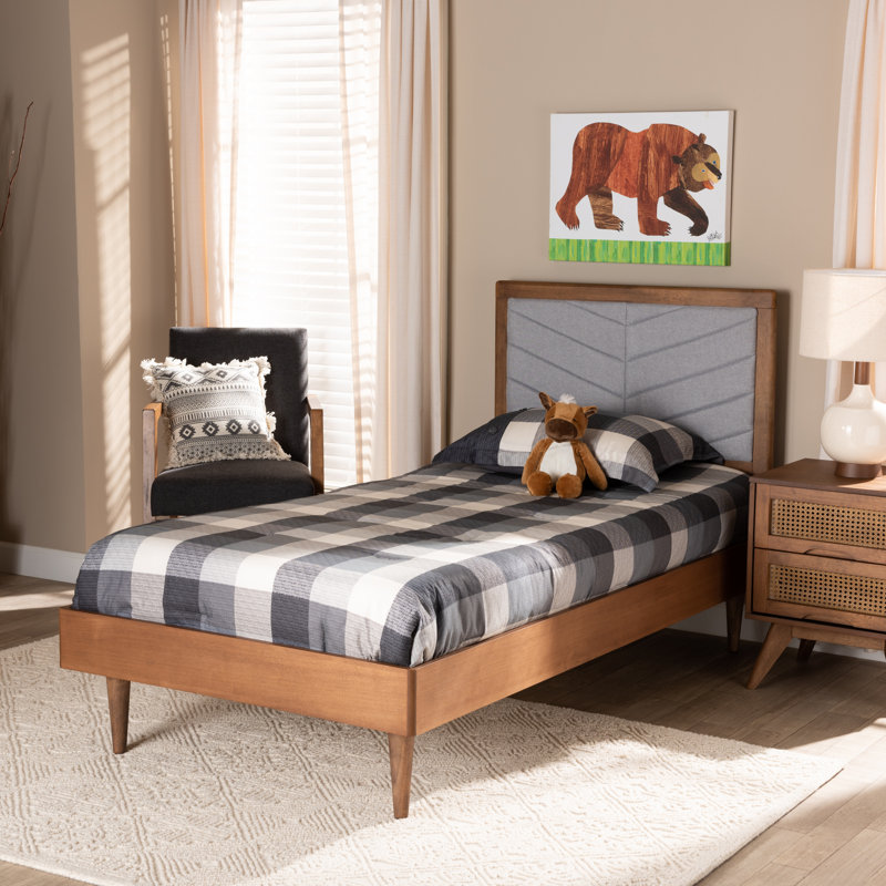 Harpenden Upholstered Slat Bed, Light Gray