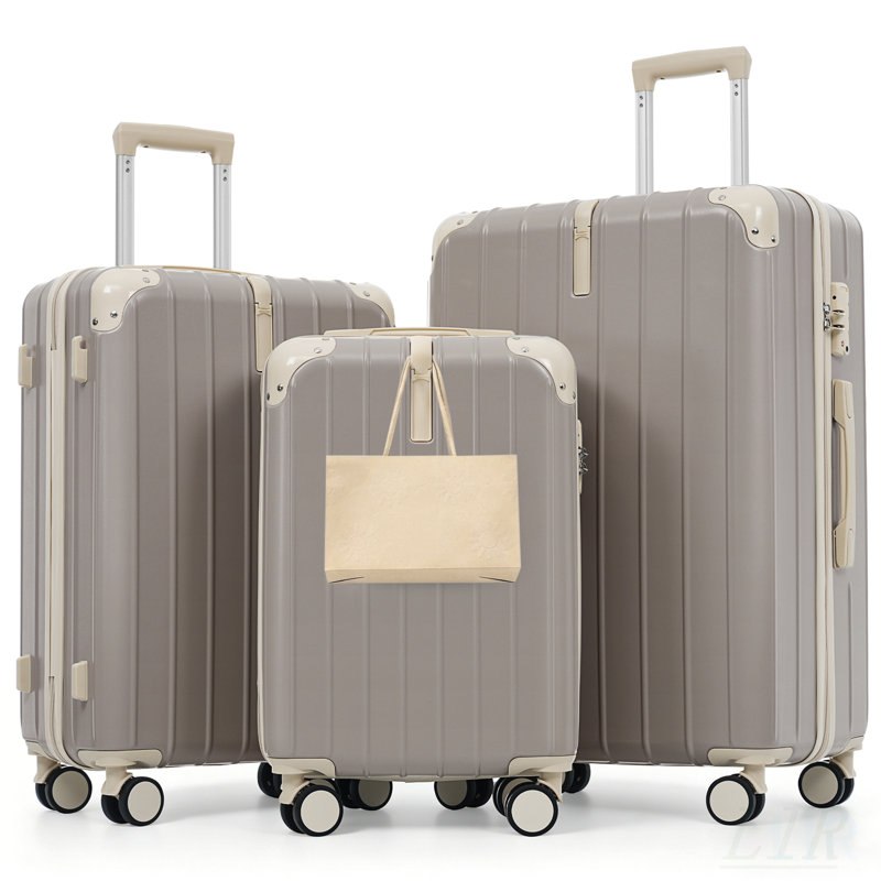 Ensemble de valises de voyage en ABS de qualité supérieure avec roulettes pivotantes à 360 °, verrous TSA et plusieurs tailles pour des voyages sécuritaires et élégants