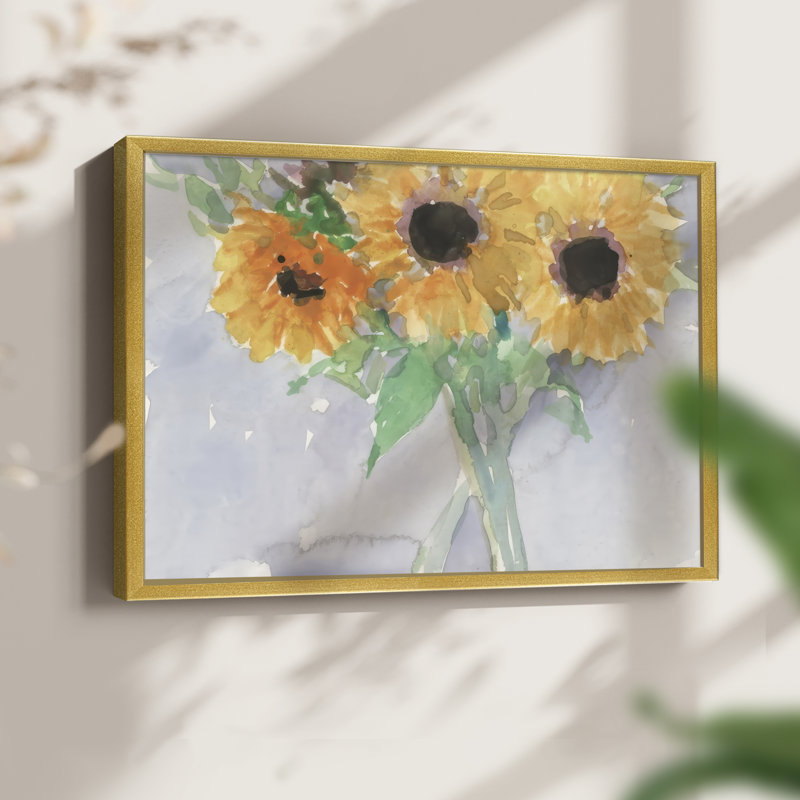 Vue de tournesol II - reproduction encadrée - réarmable, H 8 po x l 10 po