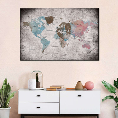 Carte du monde éducatif III sur toile