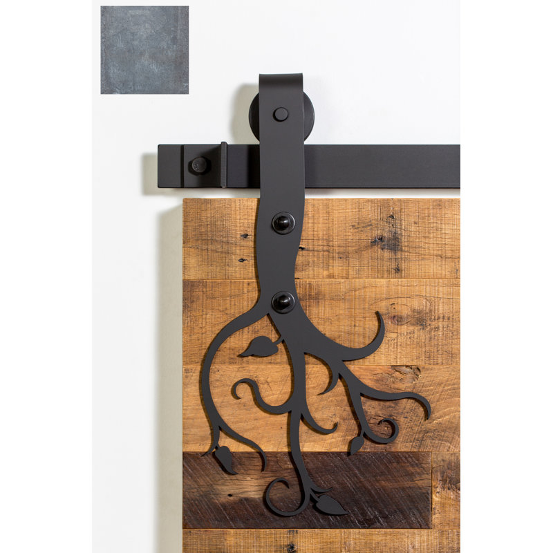 Ensemble de quincaillerie pour porte de grange simple standard Vine Premium, 60 po, Sans finition