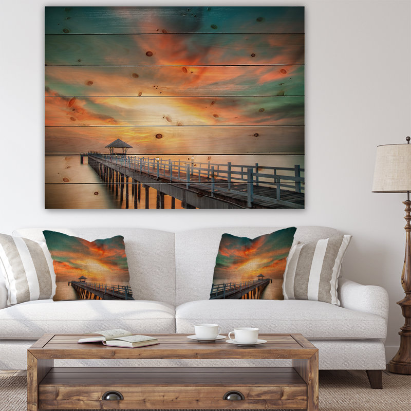 «Wooden Pier», impression, H 15 po x l 20 po x P 1 po, Bois