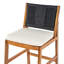 4 pièces Tabouret de bar extérieur noir en bois d'acacia massif et osier tissé Arly