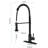 Matte Black Pull Down Kitchen Faucet, Made Of Stainless Steel, 360 Rotating Nozzle, Two Water Output Settings For Functional Work Spring Faucet In Black, Use-1905654617