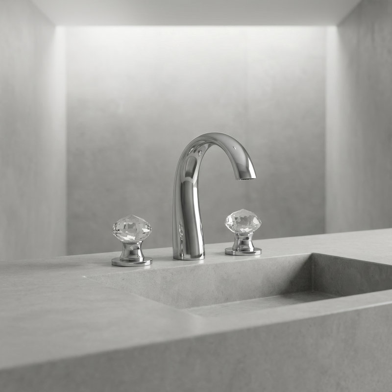 Rock Widespread Bathroom Faucet, Polished Chrome
