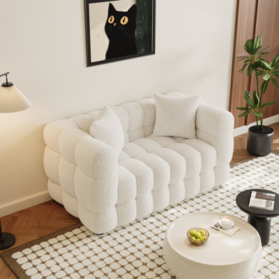 59'' Modern Tufted Loveseat Plush Sofa Couch