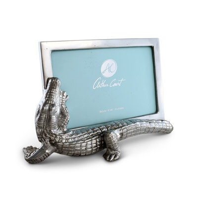 Alligator Silver Metal Embossed Picture Frame