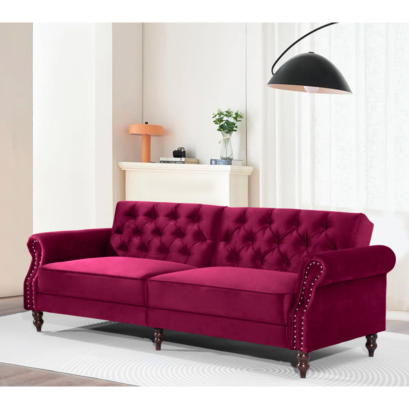 House of Hampton® Hanika 87.8'' Velvet Rolled Arm Modular Sofa 