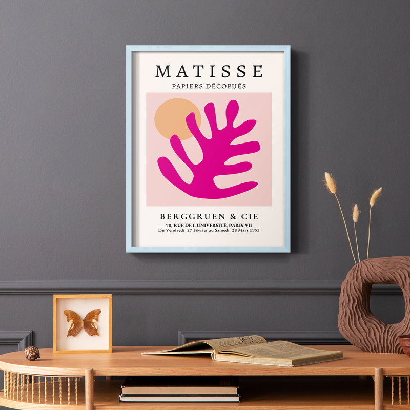 Matisse CLIV, reproduction encadrée - bois massif, Bleu, H 10 po x l 8 po