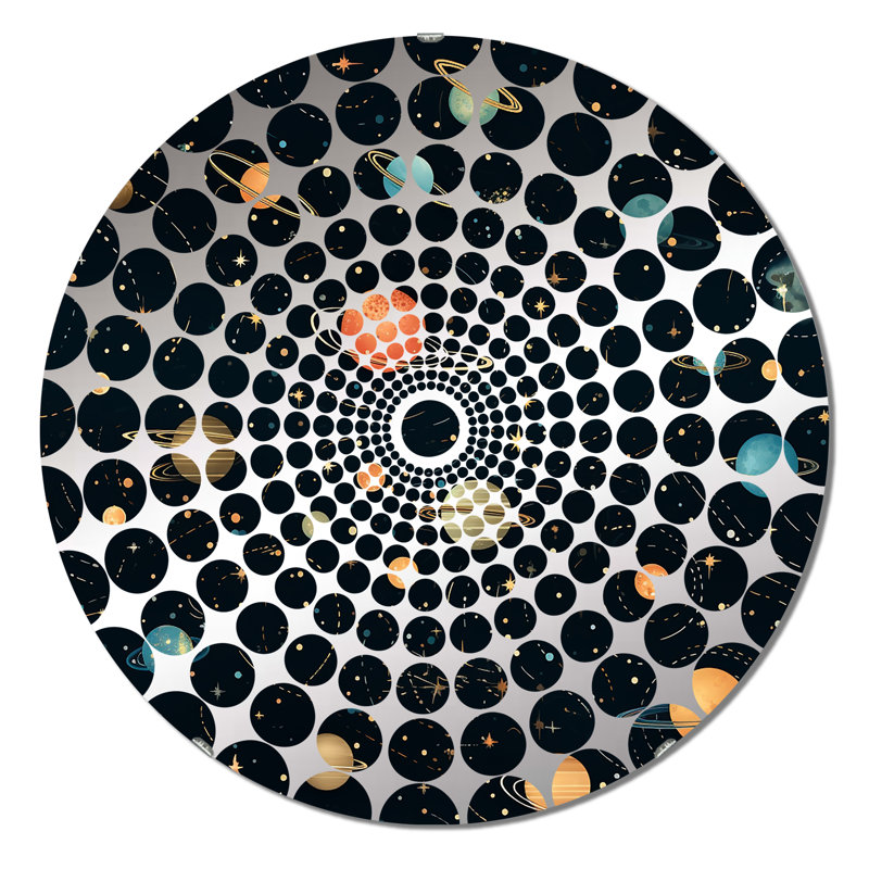 Motif de constellations célestes pour adolescents - Miroir décoratif à cercles concentriques, 23,6 po x 23,6 po