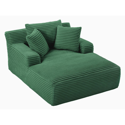 Chaise longue rembourrée en velours côtelé