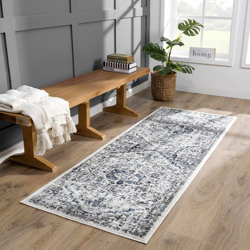 Tapis gris Buenaventural, Tapis de couloir 2 pi 7 po x 7 pi 3 po
