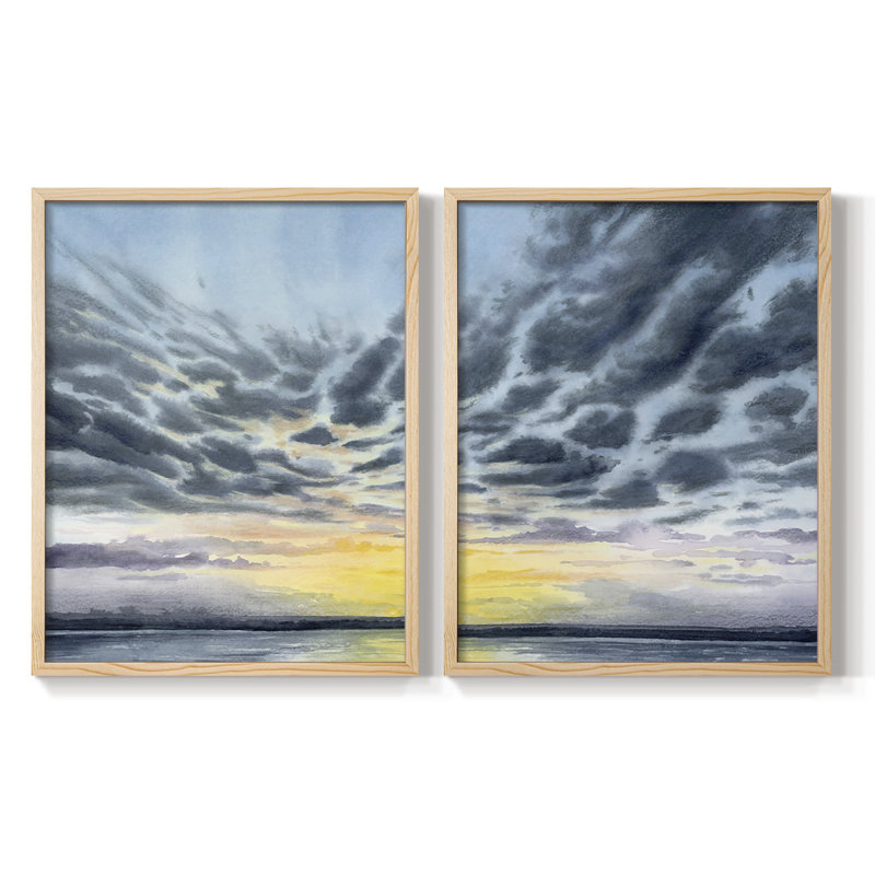 «Anastasia Island Sunset I», reproduction encadrée de qualité supérieure - prête à être accrochée - aucun clou requis - aucun clou requis