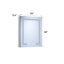 24 po L x H 30 H Armoire à pharmacie encastrée ou à fixation en surface en aluminium argenté avec miroir, DEL, tablettes réglables, 5 lumières à haute température à changement de température automatique à droite
