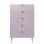 Commode haute brillance, commode rose