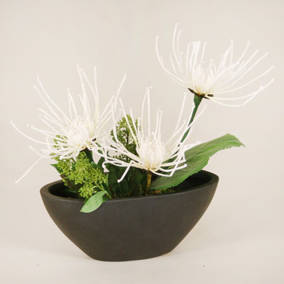 Polysilk Mum Arrangement in Planter