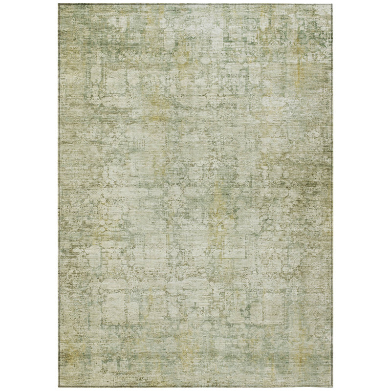 Machine Washable Indoor/Outdoor Xhevrie Beige Rug, Rectangle 8' x 10'