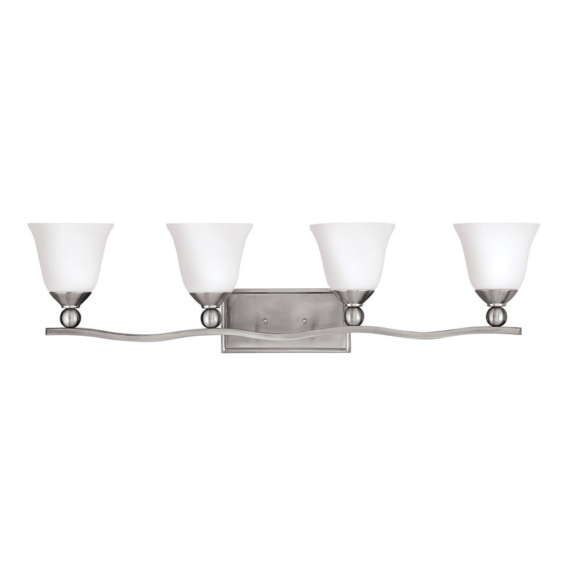 Bolla 4-Light Vanity Light, Olde Bronze, Clear Seedy Glass, Incandescent