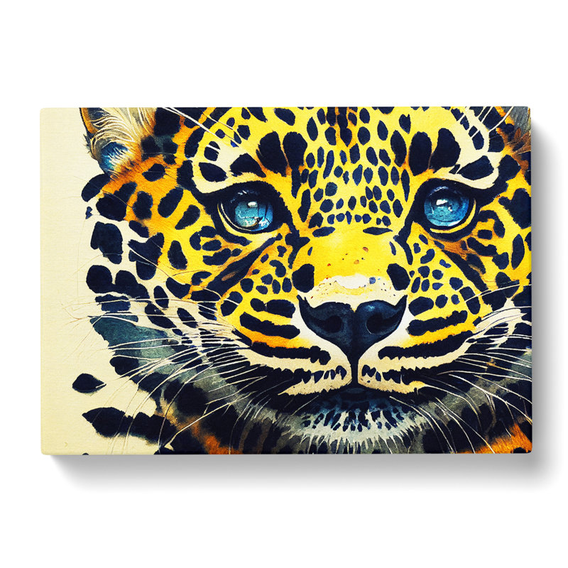 Watercolour Leopard Vol.2 - Wrapped Canvas, 35cm H x 50cm W x 3cm D