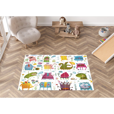 Petronilla Vinyl Machine Printed 100cm X 150cm Area Rug