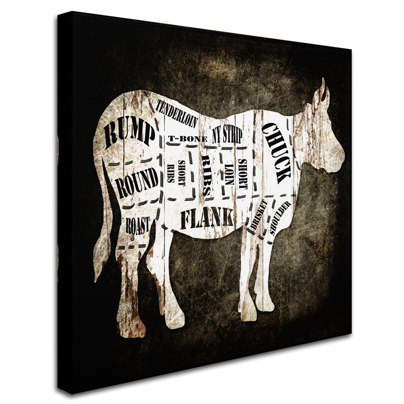 «Butcher Shop II», art textuel sur toile tendue, H 18 po x l 18 po x P 2 po