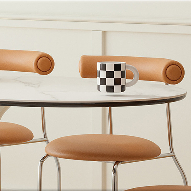 Table ovale blanche en pierre avec fibre de verre pour la salle à manger / cuisine, H 29,53 po x L 70,87 po x l 31,5 po