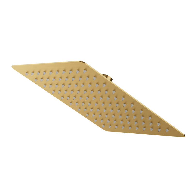 10-inch Single-Spray Square Rain Shower Head, Brushed Gold